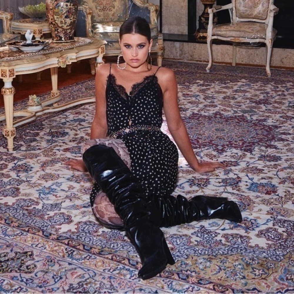 AFRM
Leopard Lace Slip Midi Dress
